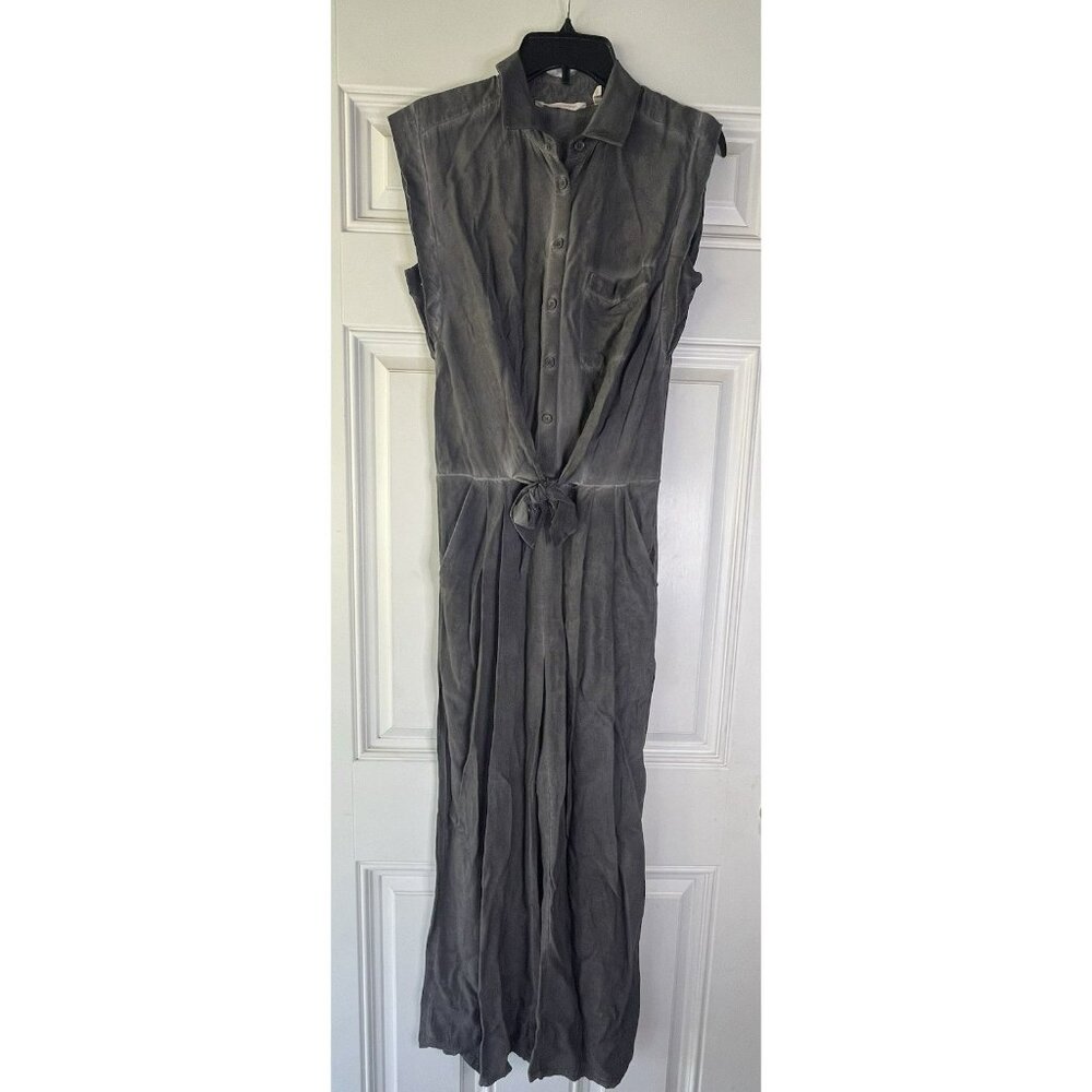 Soft Surroundings Camilla Front Tie Pockets Jumpsuit Grey Size XS Woman’s - Picture 2 of 7